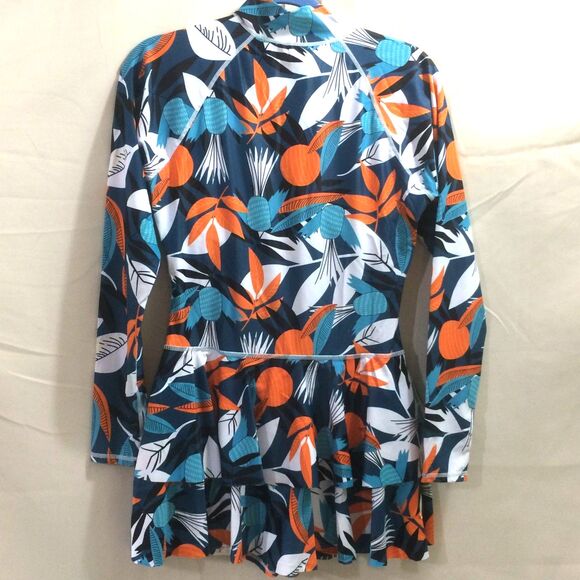 NEW Uniquebella Rash Guard Swim Dress Large Long Sleeve Zip Skirted NWT - Picture 4 of 6